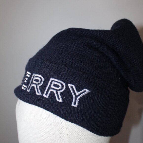 NWT Burberry Intarsia Embroidered Logo  Beanie Cap Knit 100% Cashmere One Size main image 4